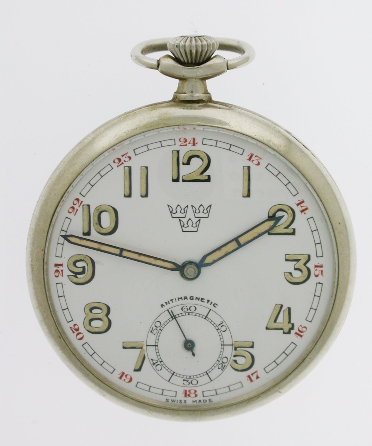 Unique Swedish Military Steel Pocket Watch 1942