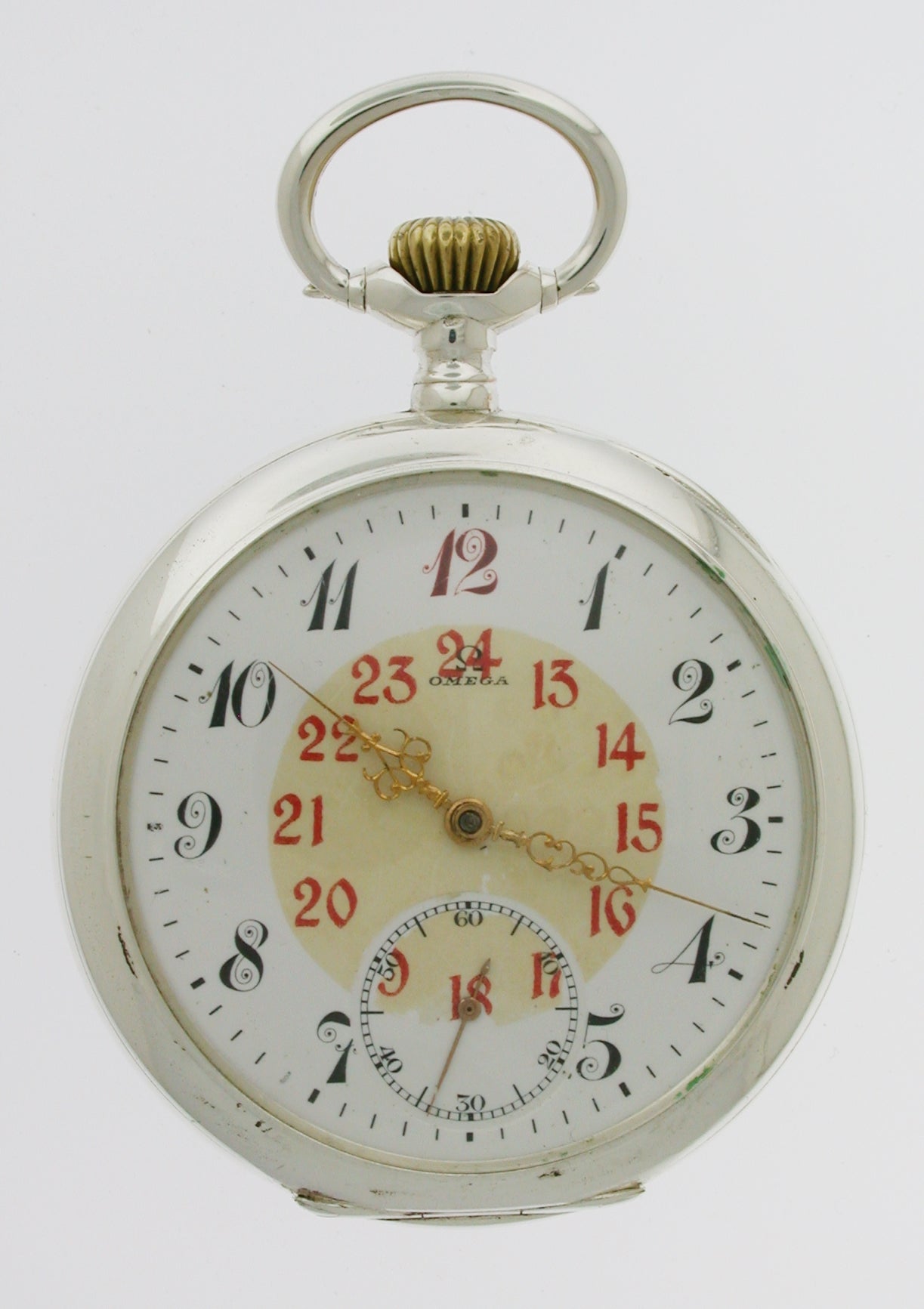 Original 0.800 Omega Silver Pocket Watch Circa 1915