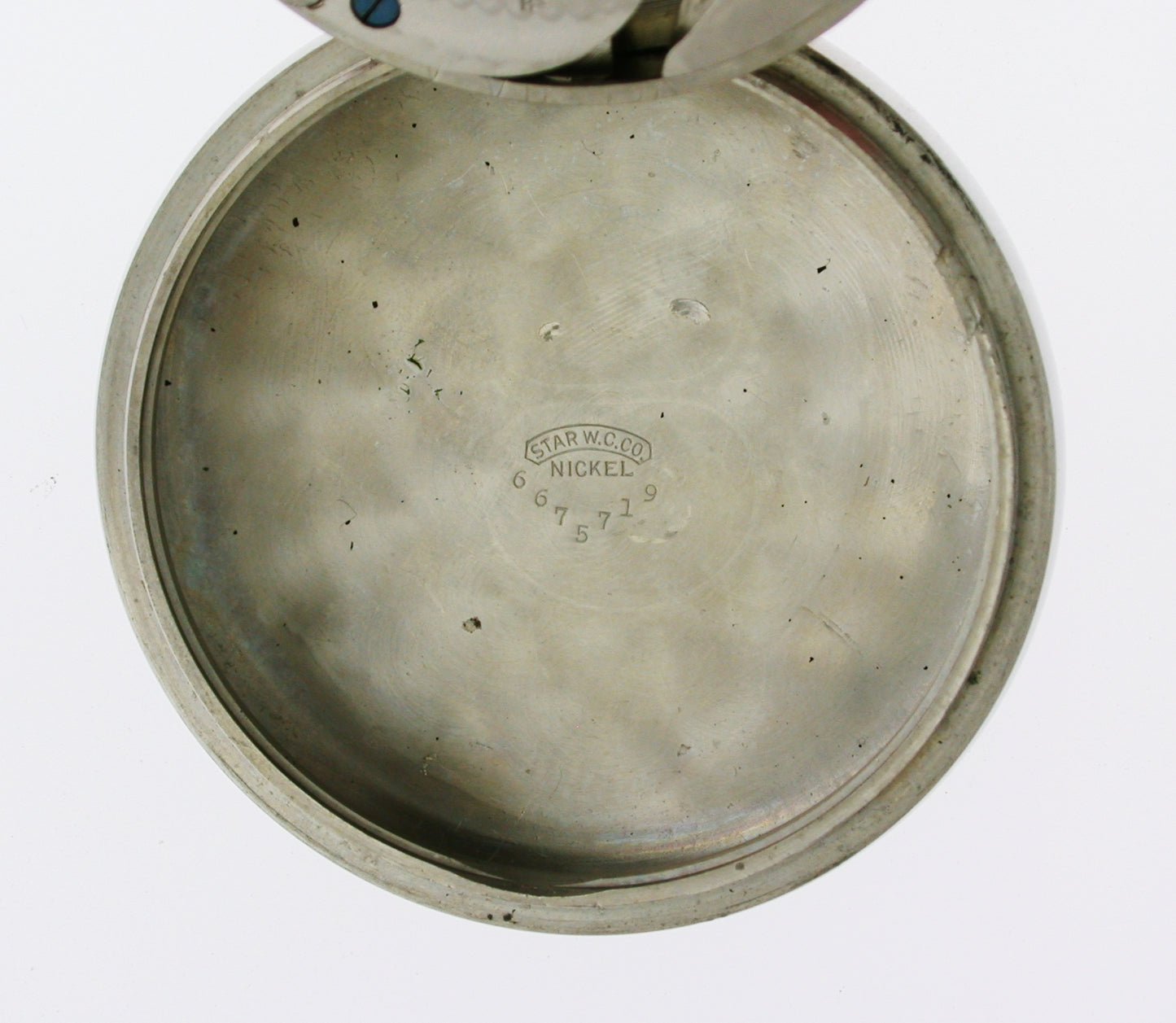 Rare Nickel Railway Pocket Watch With Locomotive on Dial