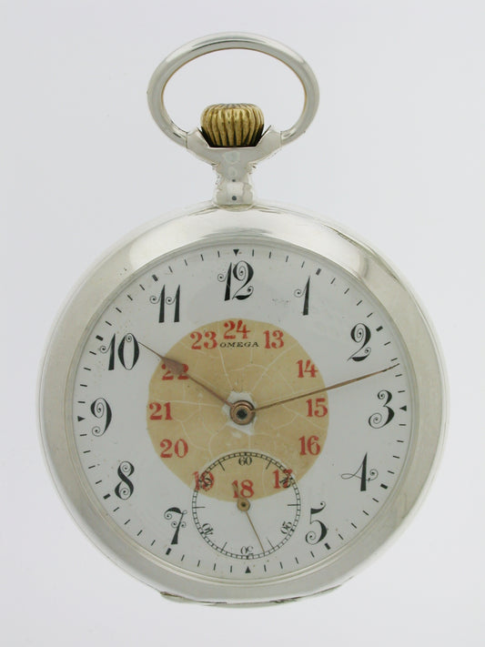 Original 0.800 Omega Silver Pocket Watch Circa 1906
