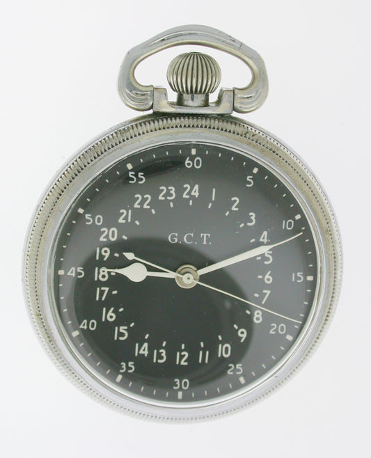 Military Antique Hamilton US Government Pocket Watch 24 Hour - 4992B G.C.T. - USA 1942