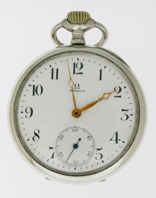 Omega Steel Pocket Watch Circa 1914