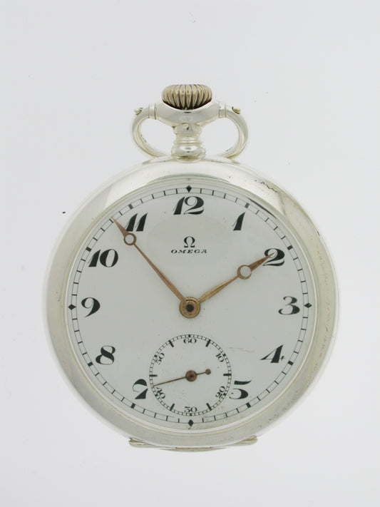 Original 0.800 Omega Silver Pocket Watch Circa 1918