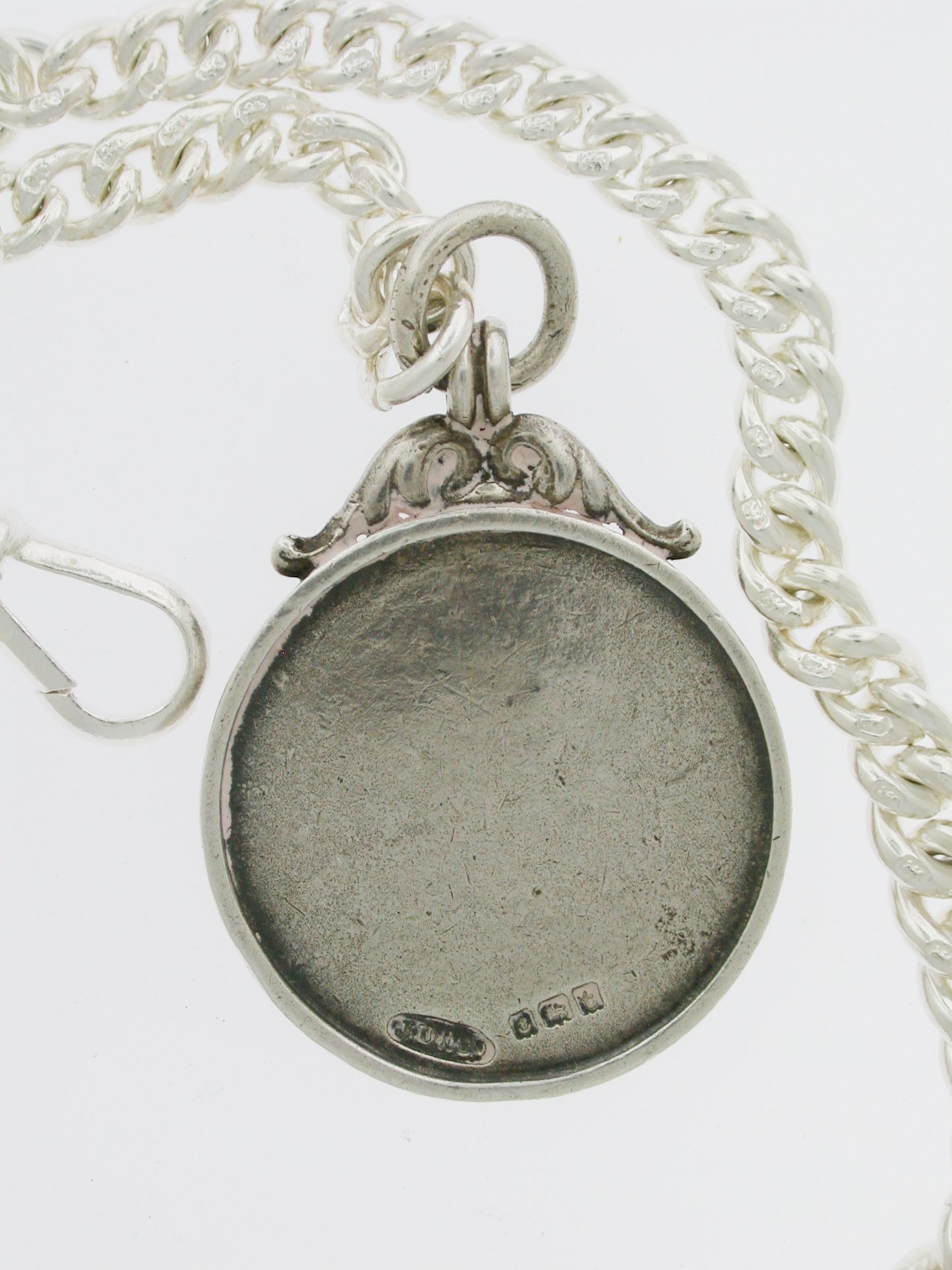 Silver Football Interest Fob 1918 on Silver Chain