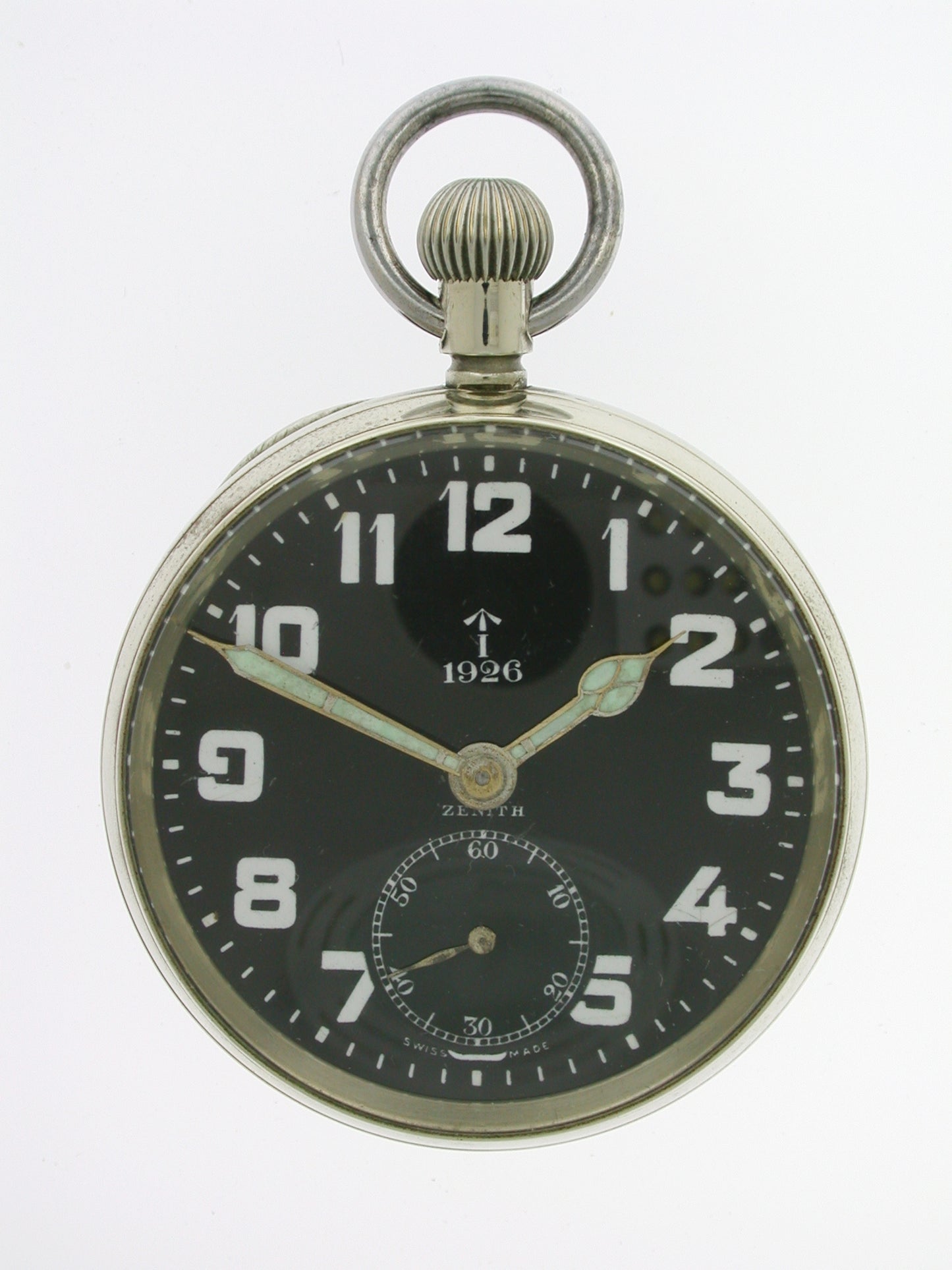 Antique Zenith Military Pocket Watch with Indian Arrow – Made in Switzerland, 1926