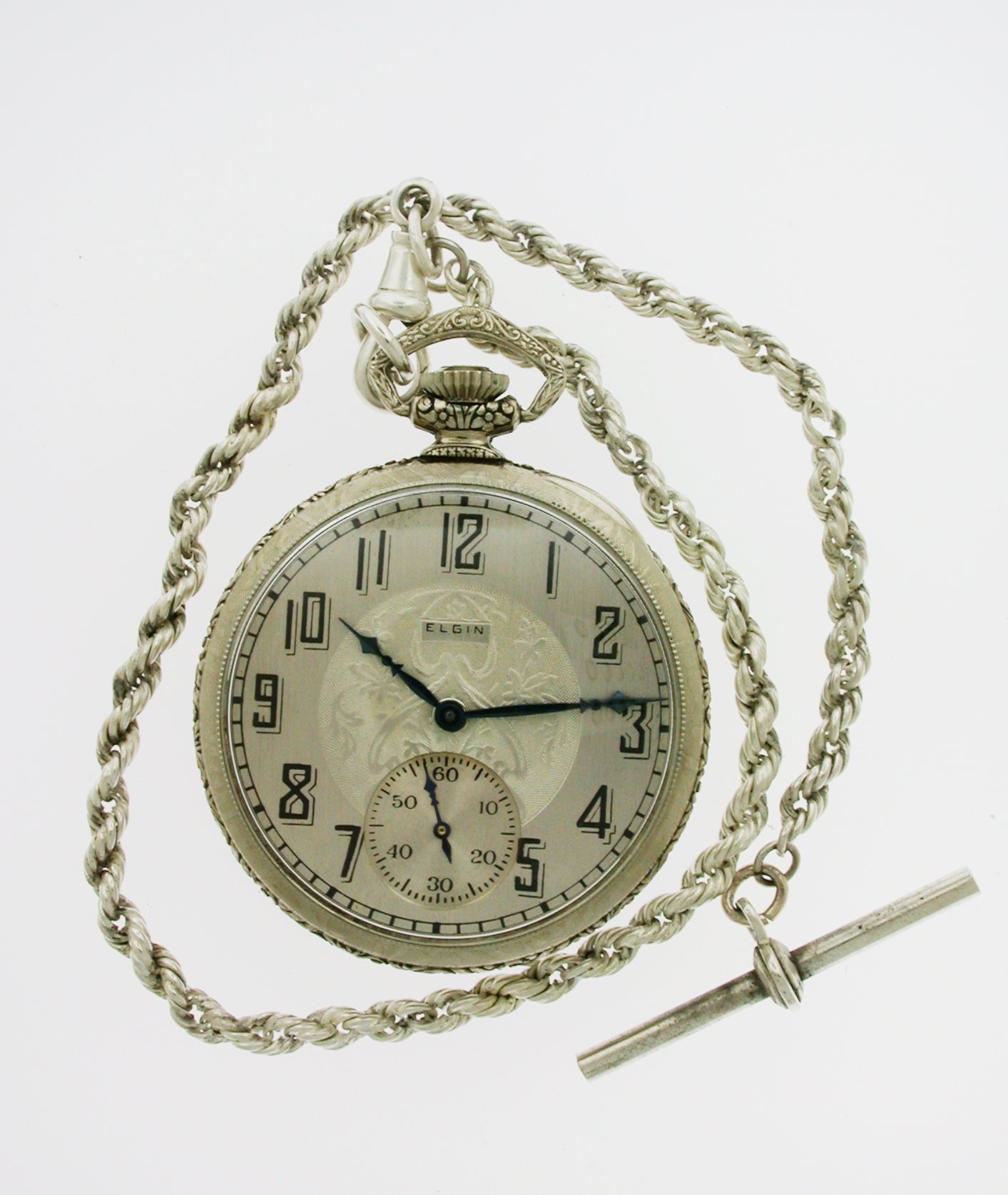 Elgin Art Deco Open-Face Pocket Watch Made in USA - circa 1925