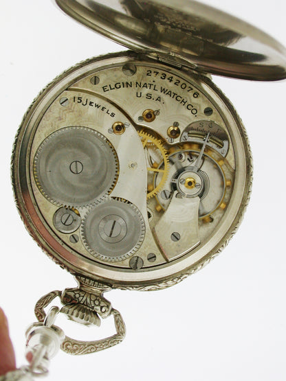 Elgin Art Deco Open-Face Pocket Watch Made in USA - circa 1925