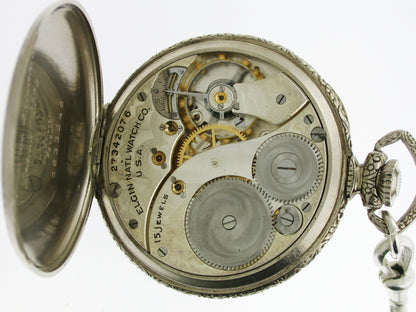 Elgin Art Deco Open-Face Pocket Watch Made in USA - circa 1925