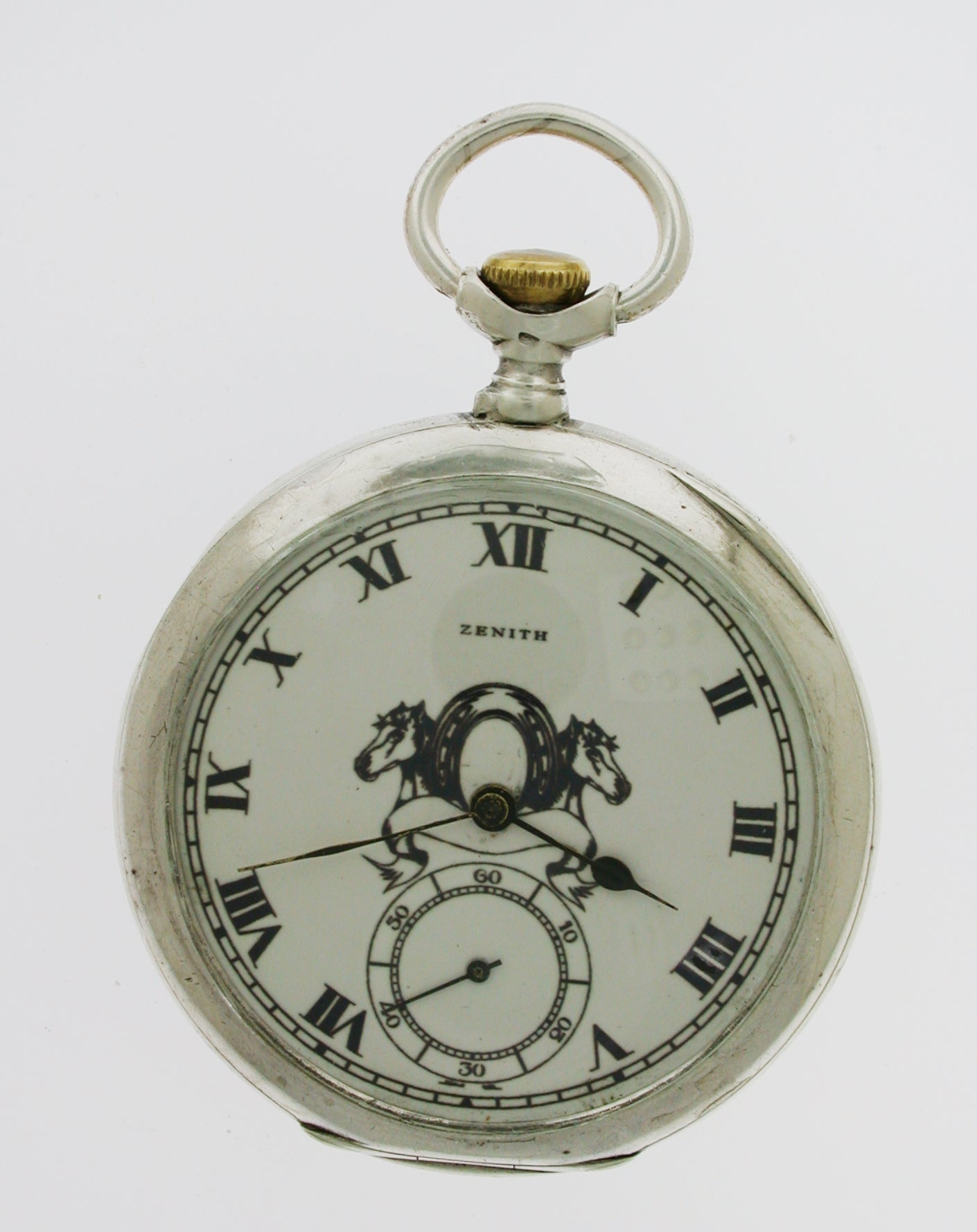 Zenith Silver Equine Pocket Watch  Swiss Made Circa 1904