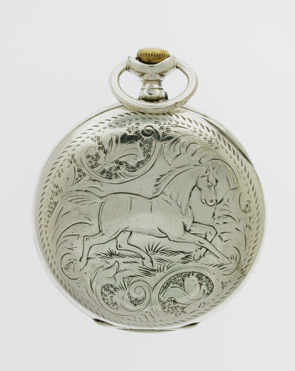 Zenith Silver Equine Pocket Watch  Swiss Made Circa 1904