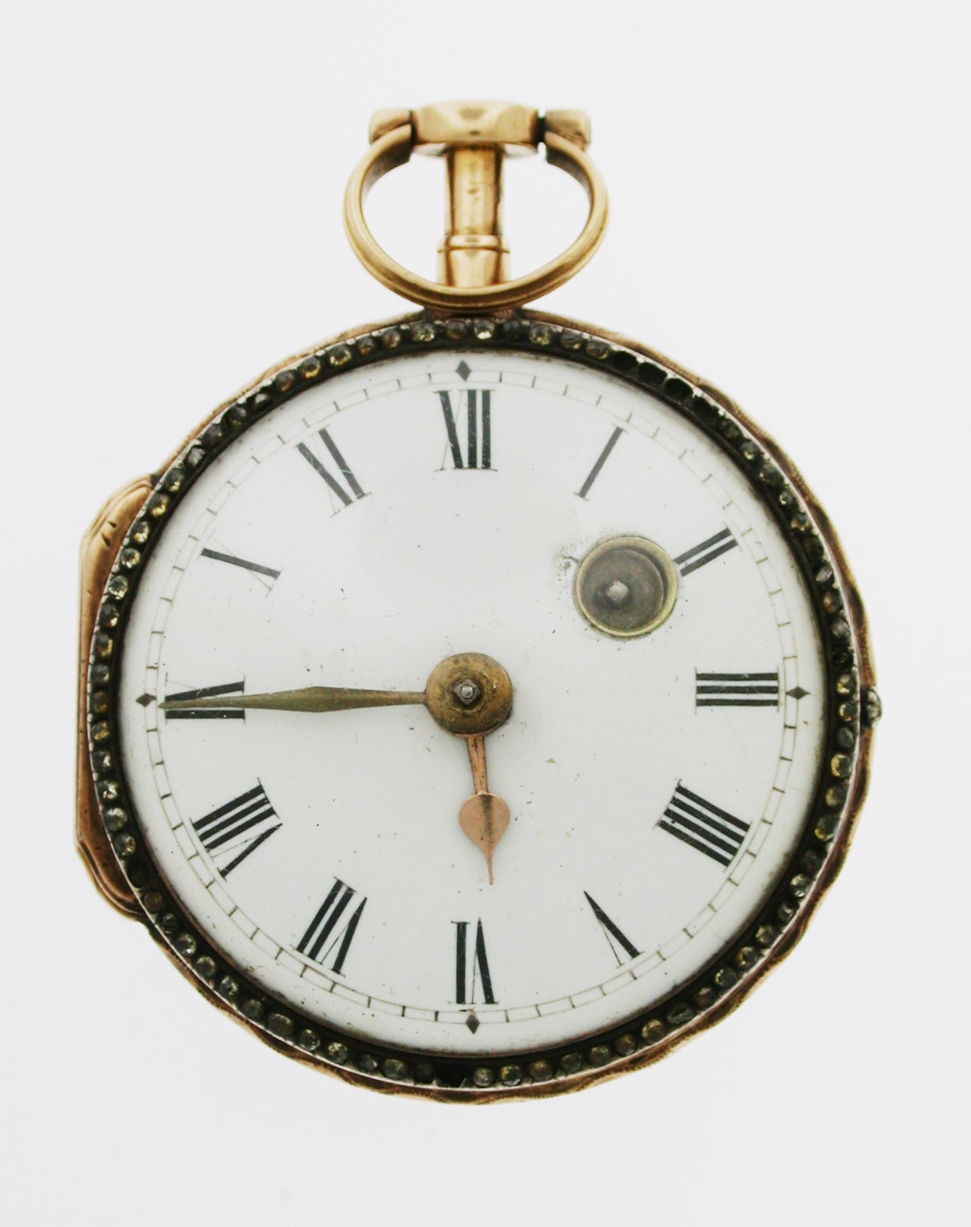 Gold Open-Face Pocket Watch with a diamond embellished Skeleton Movement - Made in Switzerland, circa 1850