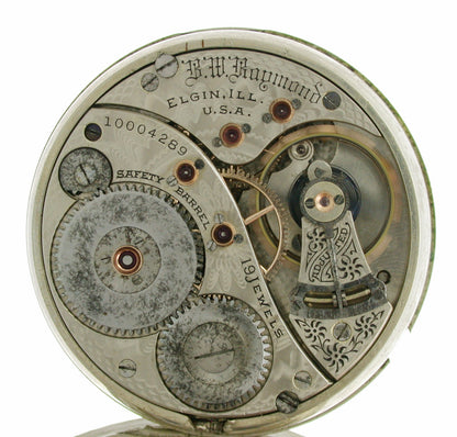 Elgin Silver 925 Railroad Pocket Watch, Early 20th Century