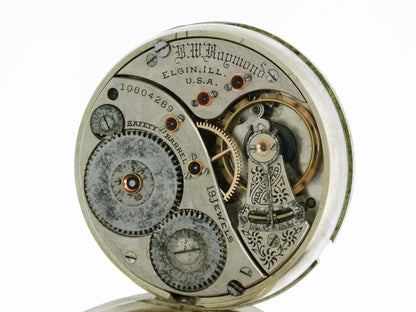 Elgin Silver 925 Railroad Pocket Watch, Early 20th Century