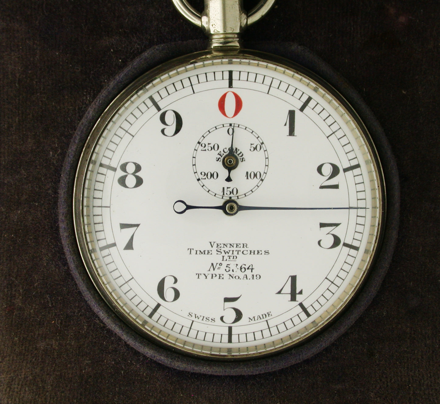 Venner Time Switches Stopwatch Steel Pocket Watch Swiss 1920