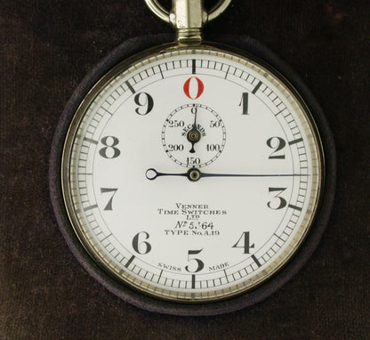 Venner Time Switches Stopwatch Steel Pocket Watch Swiss 1920