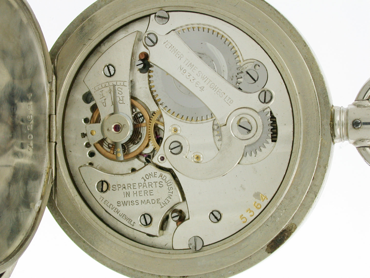 Venner Time Switches Stopwatch Steel Pocket Watch Swiss 1920