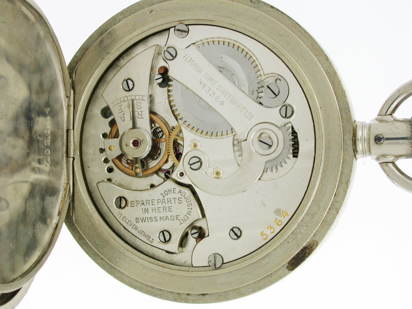 Venner Time Switches Stopwatch Steel Pocket Watch Swiss 1920
