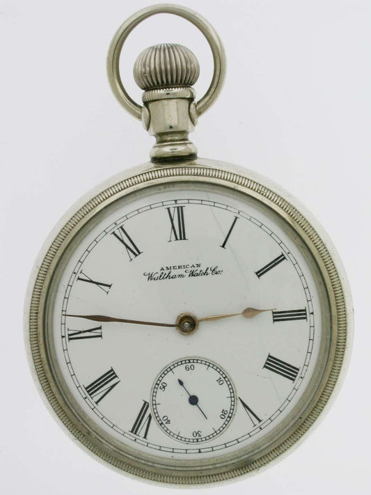 American Waltham Steel Open Face Pocket Watch 1930