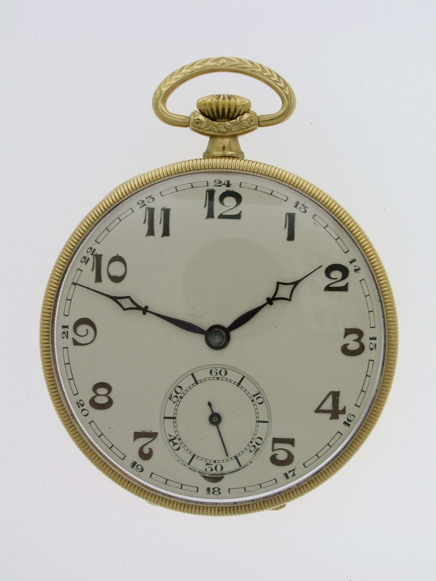 Antique Art Deco 18 Kt Yellow Gold Pocket Watch Swiss 1928