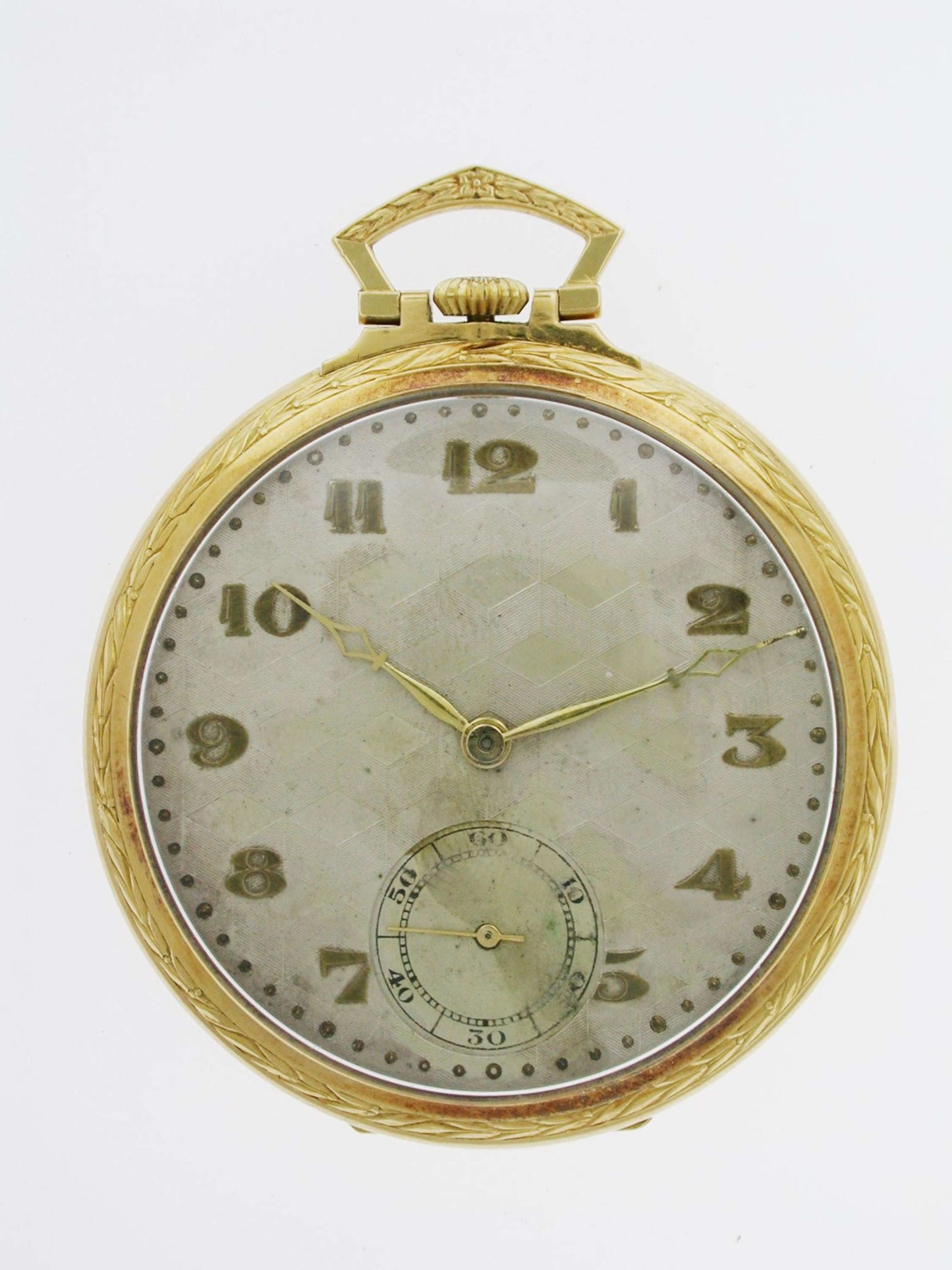 Antique Art Deco 18 Kt Yellow Gold Pocket Watch Swiss London Import