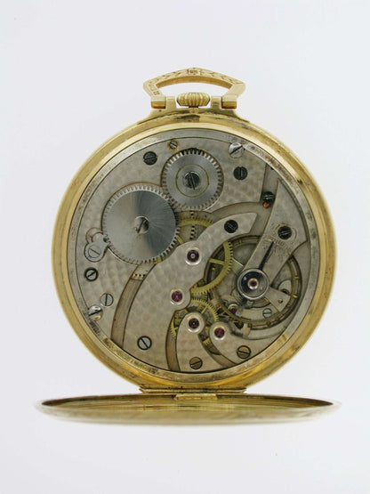 Antique Art Deco 18 Kt Yellow Gold Pocket Watch Swiss London Import