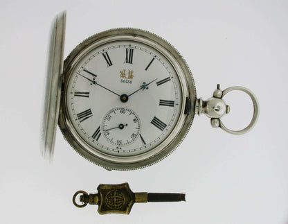 Antique Silver Bovet Full Hunter Pocket Watch for Chinese Market Swiss