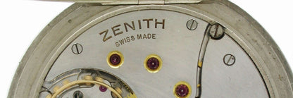 Antique ZENITH Steel Pocket Watch Swiss 1960