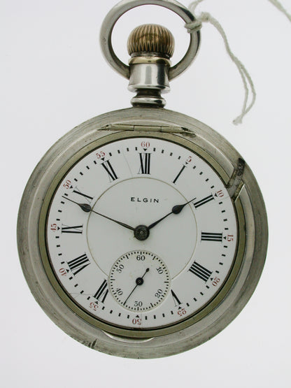 Elgin Silver 925 Railroad Pocket Watch, Early 20th Century