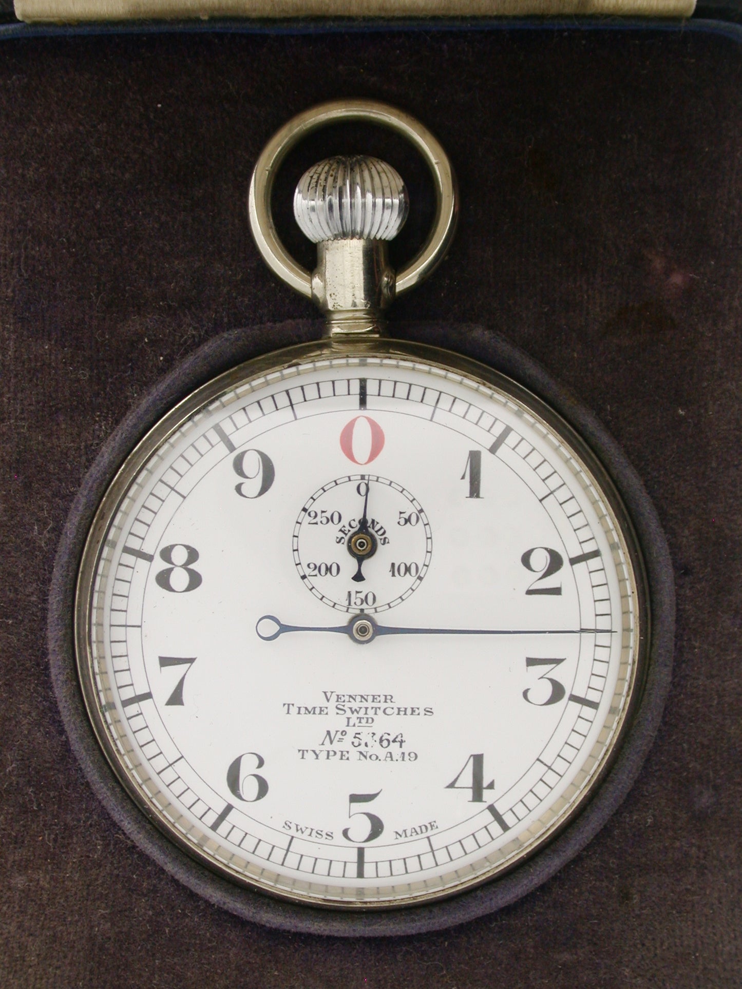 Venner Time Switches Stopwatch Steel Pocket Watch Swiss 1920