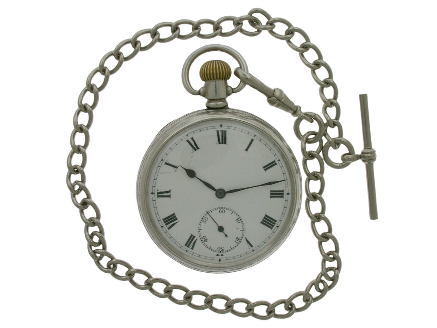 Silver Open Face Men's English Pocket Watch Hallmarked Birmingham 1912