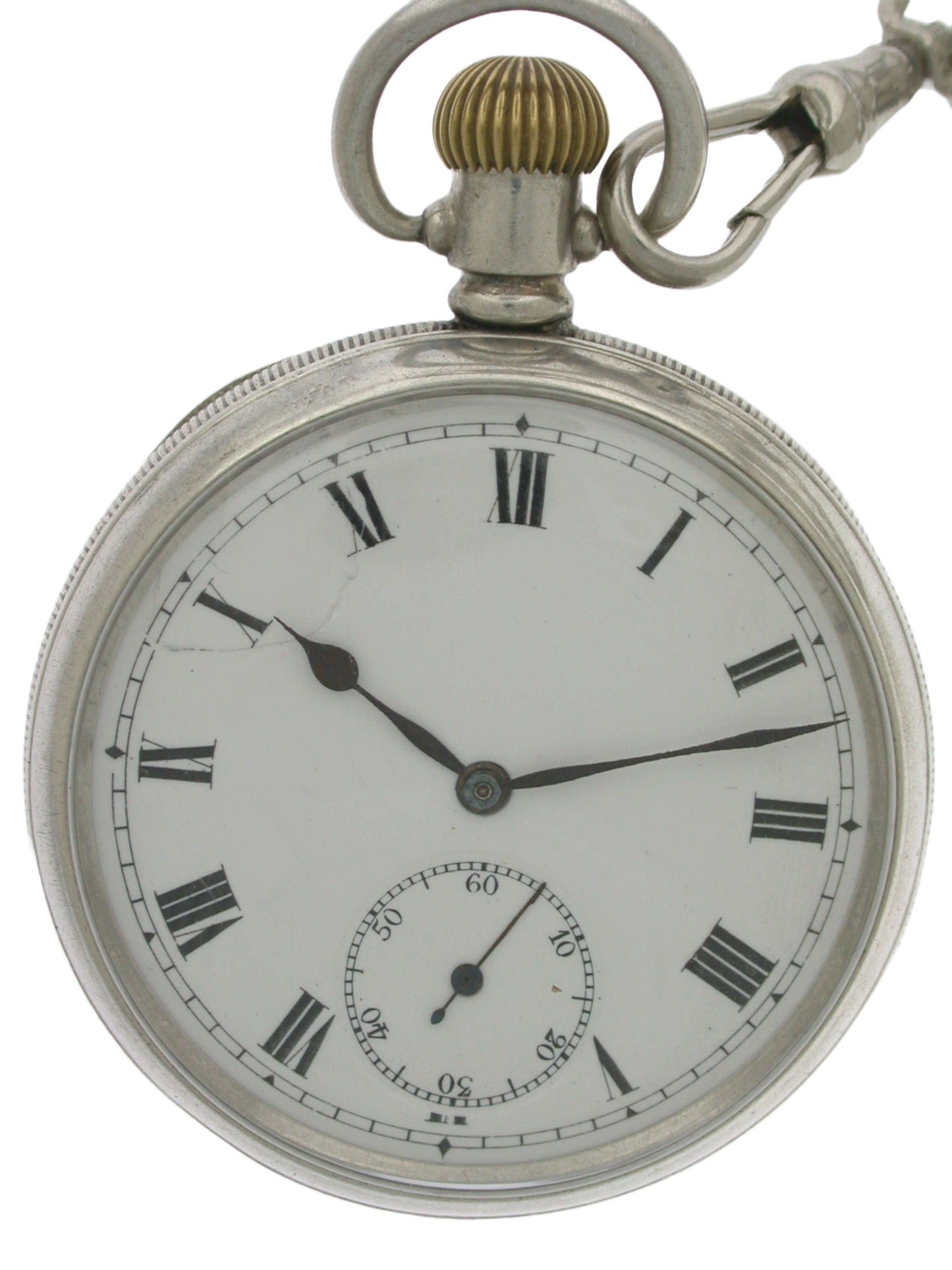 Silver Open Face Men's English Pocket Watch Hallmarked Birmingham 1912