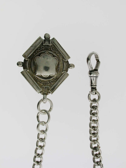 Heavy Silver Pocket Watch T-Albert Chain (57)