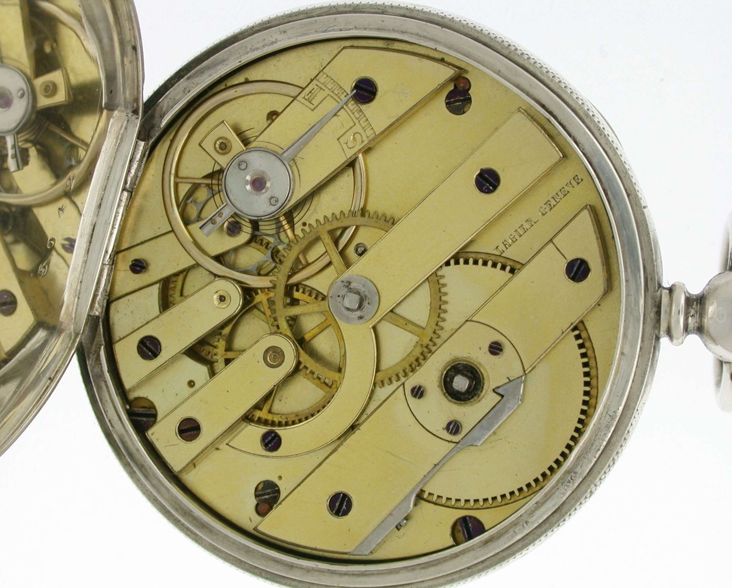 Silver Lagiér Genéve Pocket Watch Made in Switzerland circa 1880