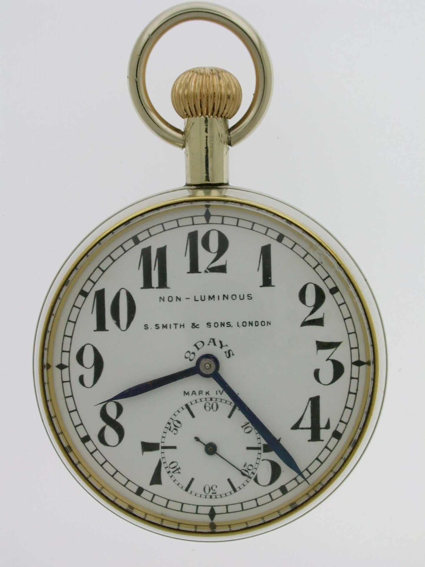 S. Smith & Sons London Open Face 8-Days Pocket Watch London 1920