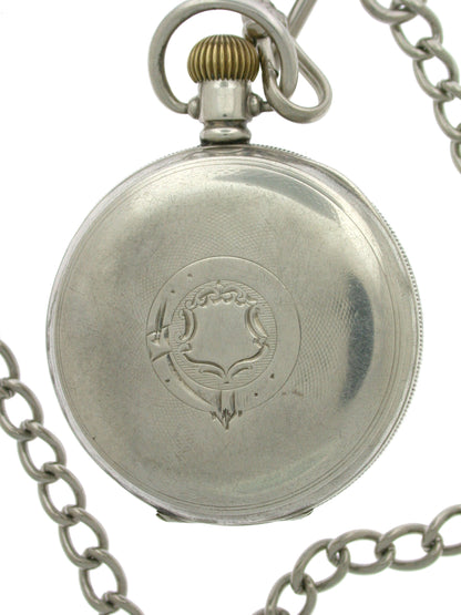 Silver Open Face Men's English Pocket Watch Hallmarked Birmingham 1912