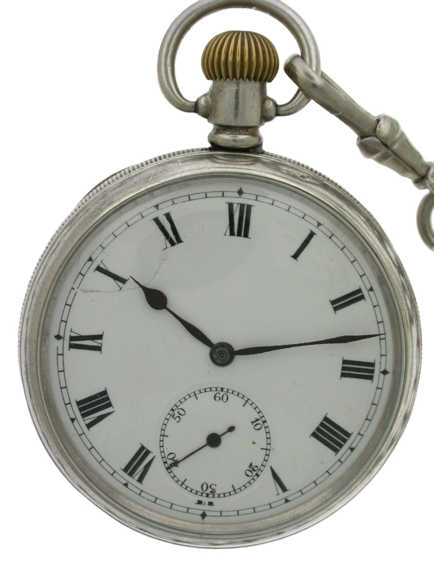 Silver Open Face Men's English Pocket Watch Hallmarked Birmingham 1912