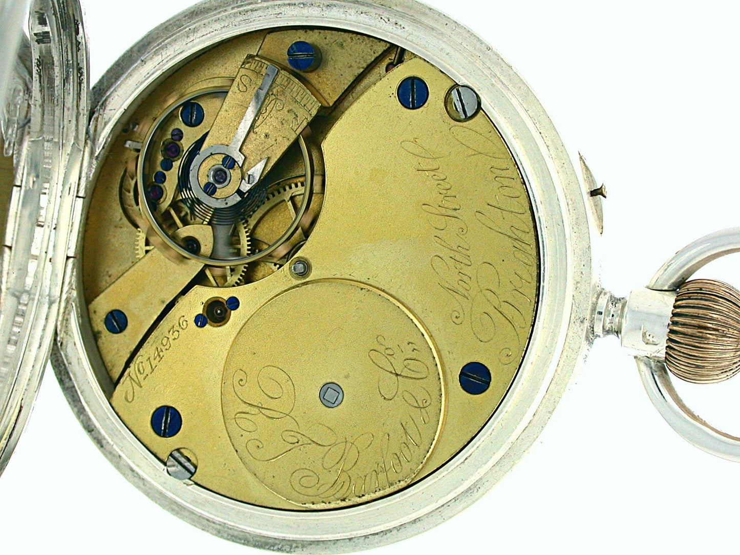 Silver R.J. Barfoot & Co English Pocket Watch Hallmarked London 1905